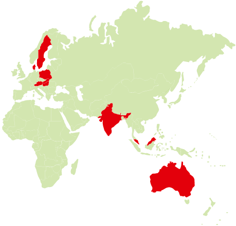 Map of participating countries